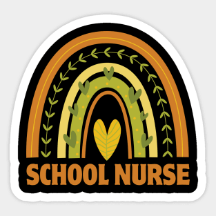 School Nurse Rainbow Leopard Appreciation Nursing For Women Sticker